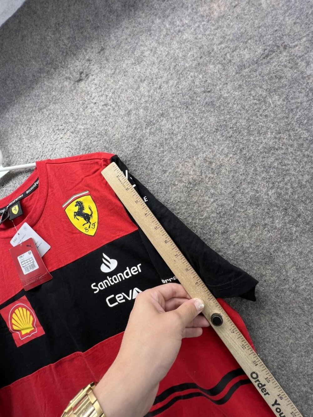 Puma Ferrari Shirt Mens Large Red Formula One Ferrari SF Team Tee Scuderia - Picture 5 of 12